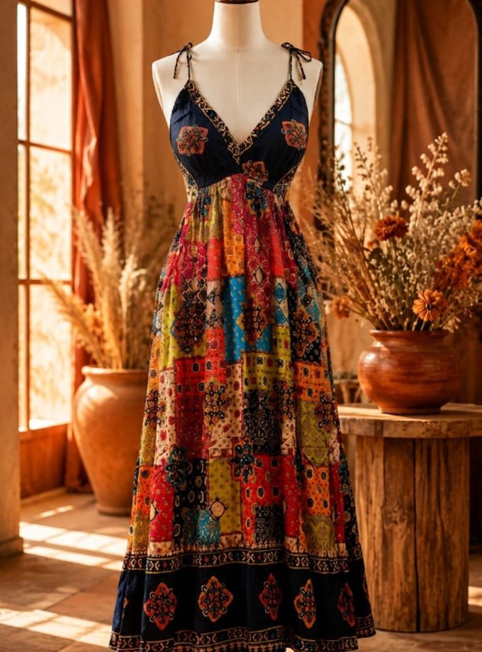 MULTICOLOUR MAXI FROCK