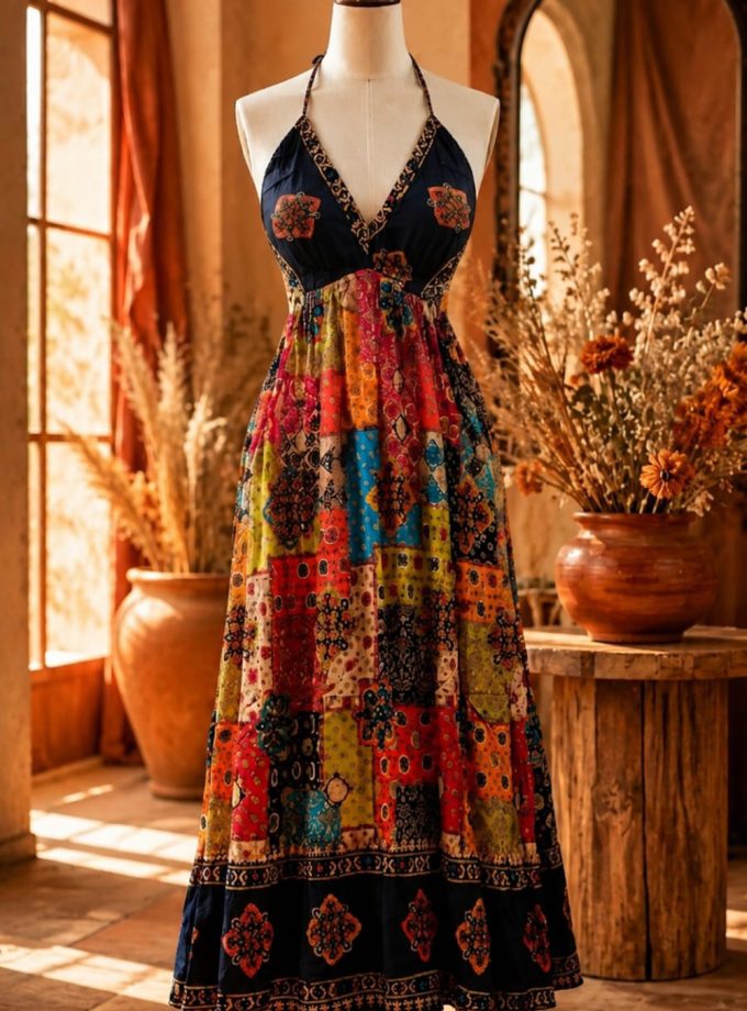 MULTICOLOUR MAXI FROCK