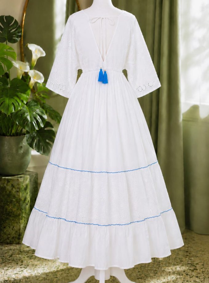 BLOSSOM EMBROIDERED MAXI DRESS