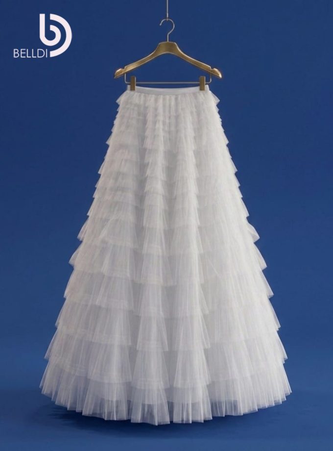 TIERED TULLE MAXI SKIRT