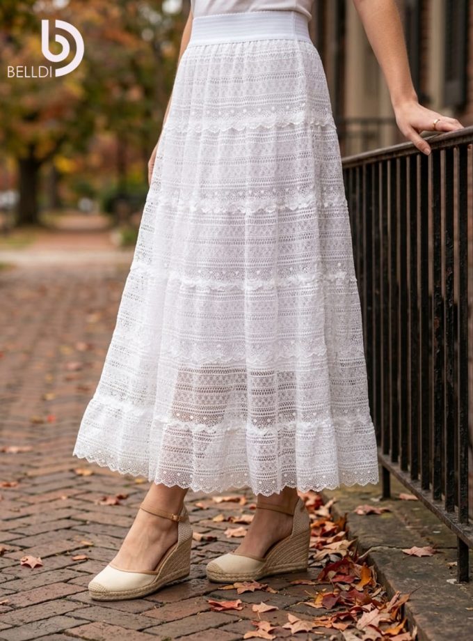 FLORAL LACE MAXI SKIRT