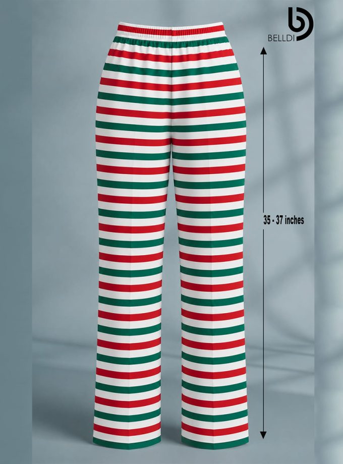 RED & GREEN STRIPED STRETCH PANT