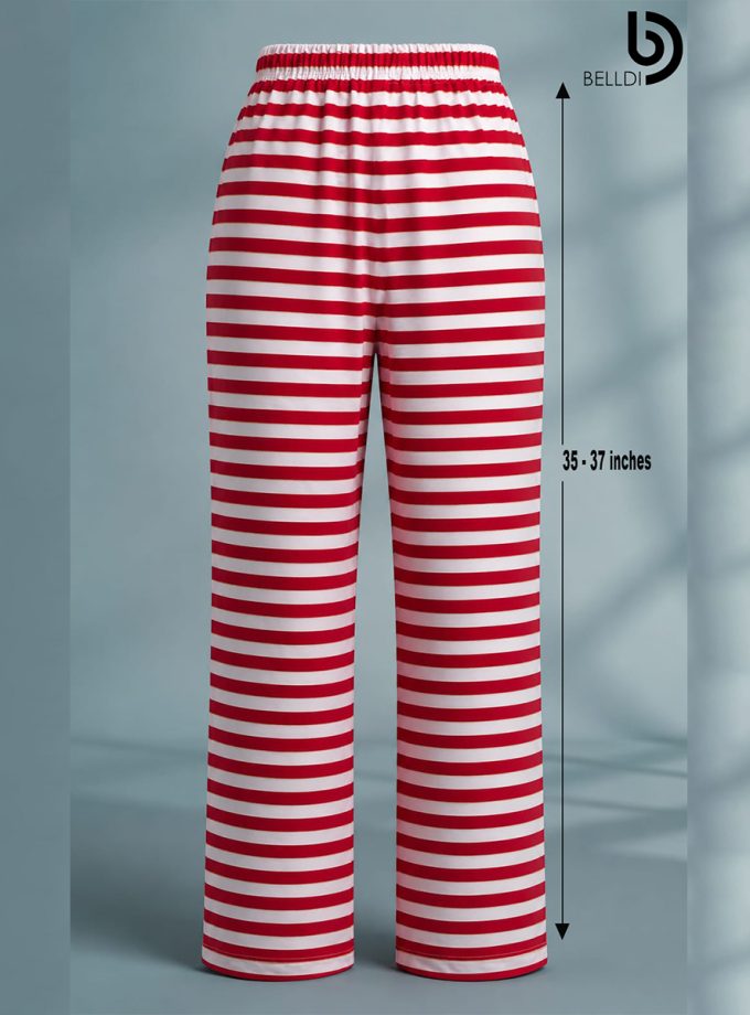 RED & WHITE STRIPED STRETCH PANT
