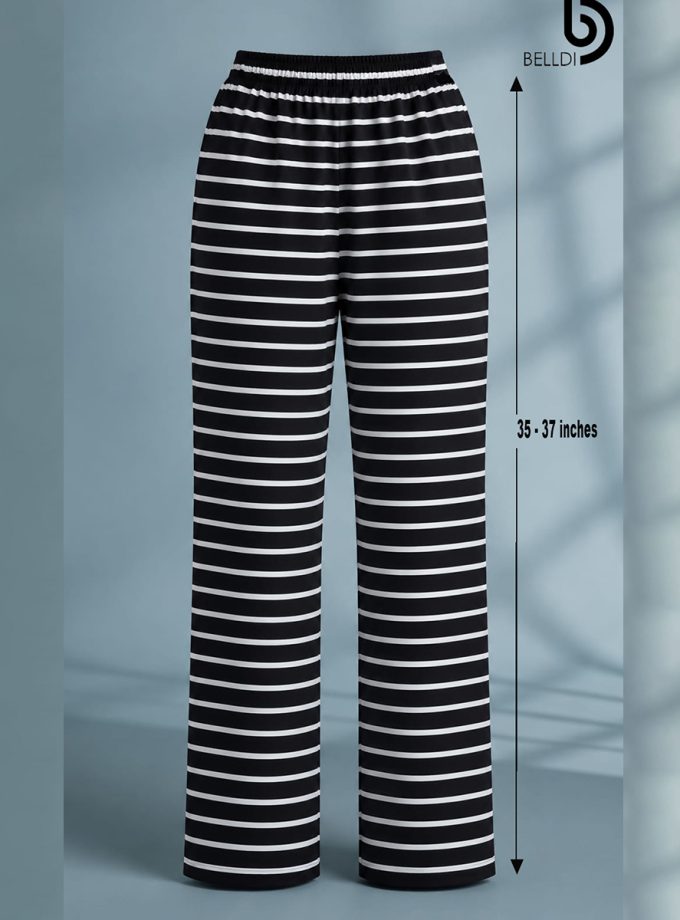 BLACK & WHITE STRIPED STRETCH PANT