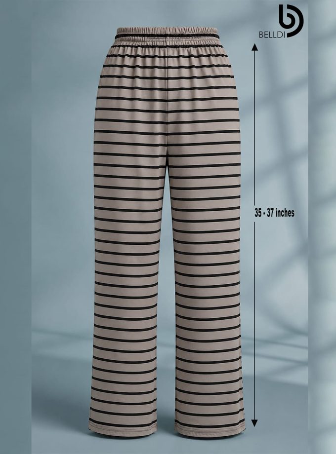 BEIGE & BLACK STRIPED STRETCH PANT
