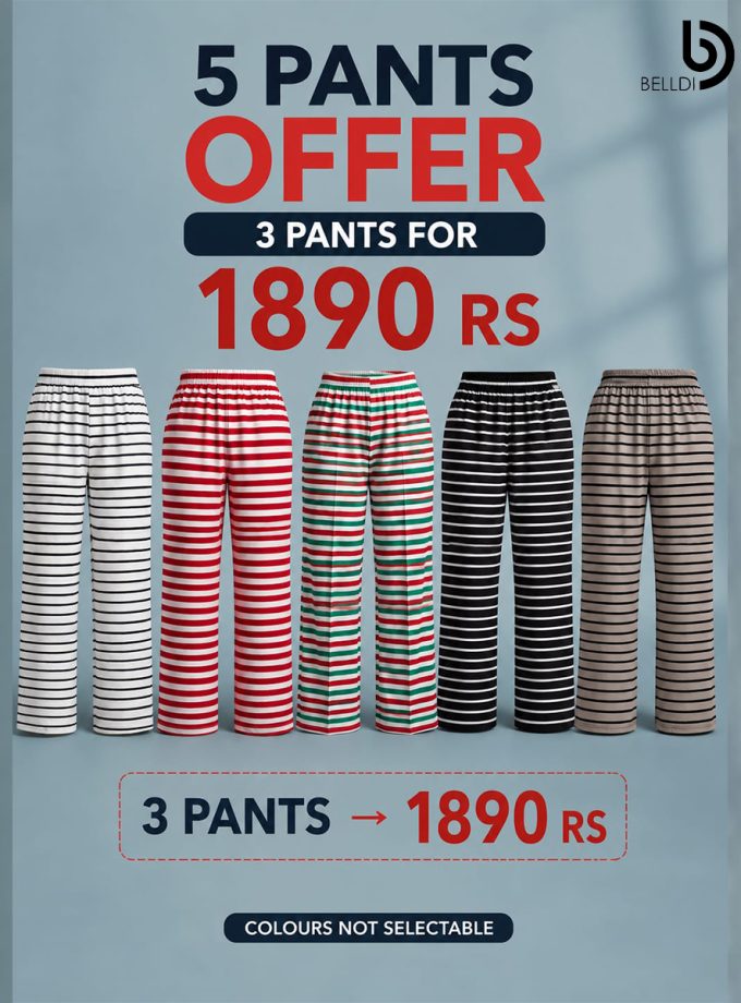 STRIPED STRETCH 3 PANT SET