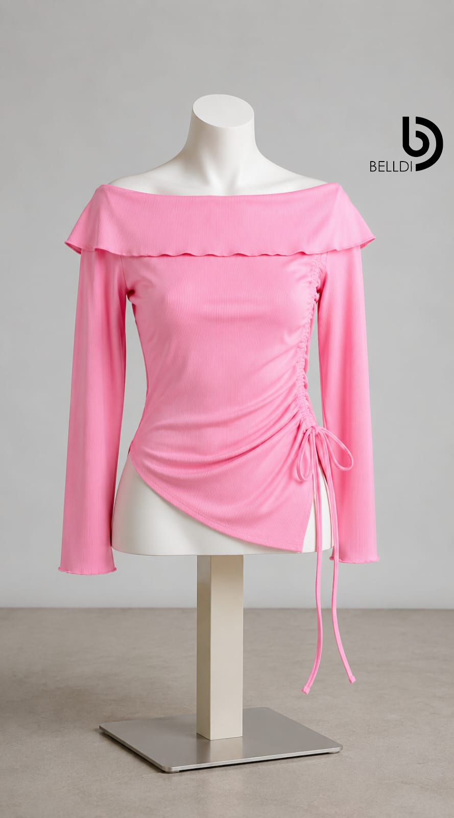 OFF SHOULDER LONG SLEEVE CROP TOP