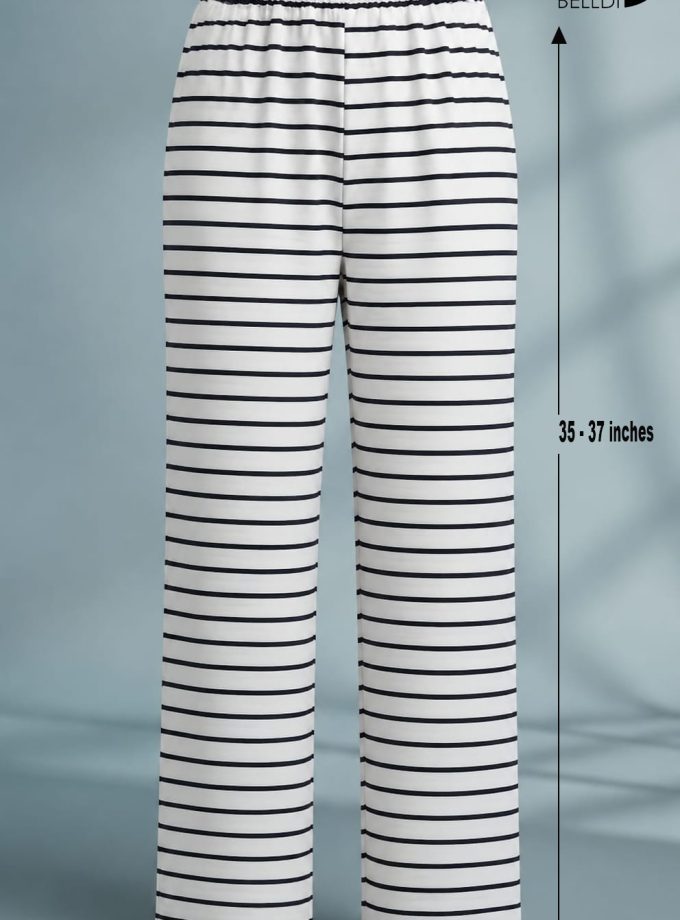 WHITE & BLACK STRIPED STRETCH PANT