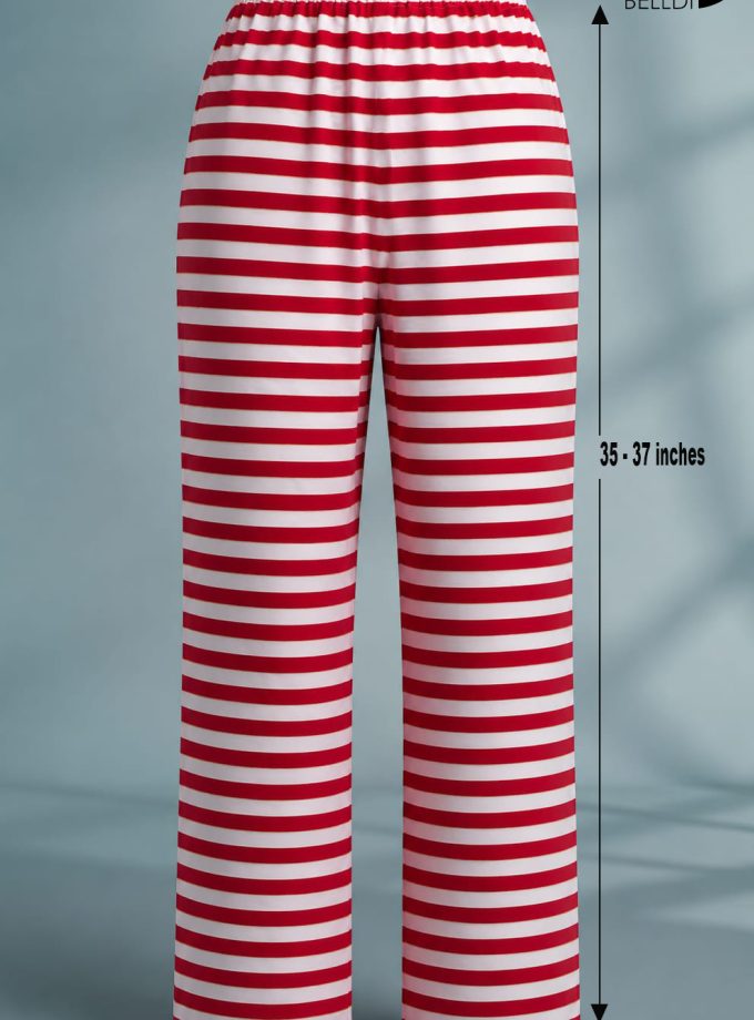 RED & WHITE STRIPED STRETCH PANT
