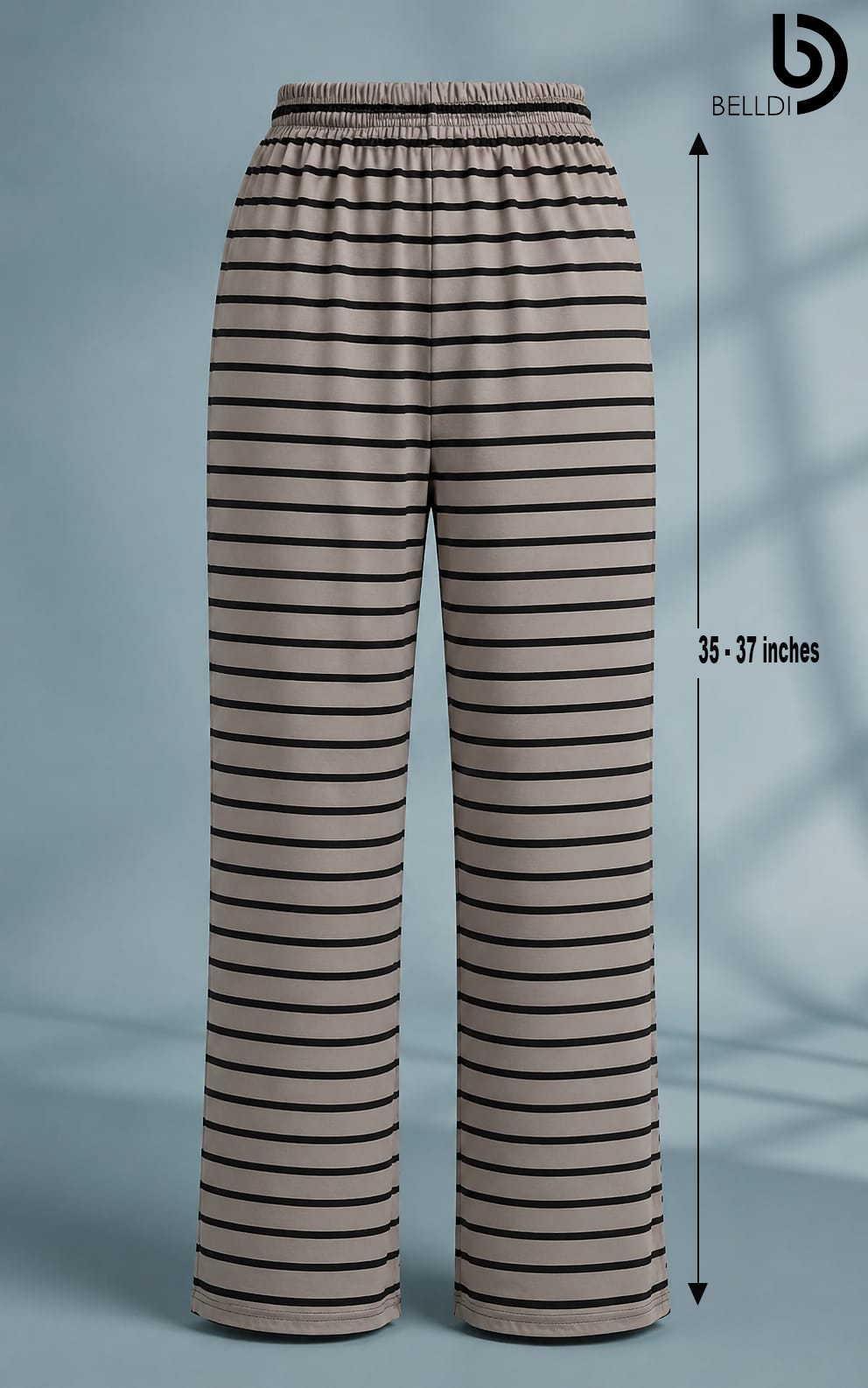 BEIGE & BLACK STRIPED STRETCH PANT