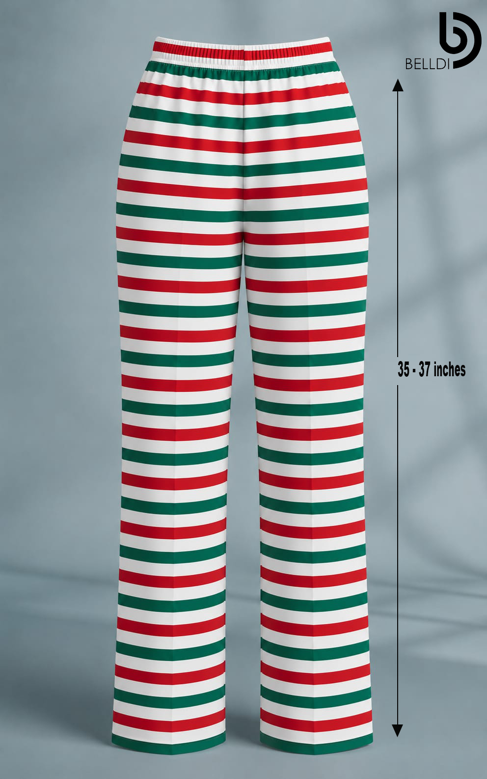 RED & GREEN STRIPED STRETCH PANT