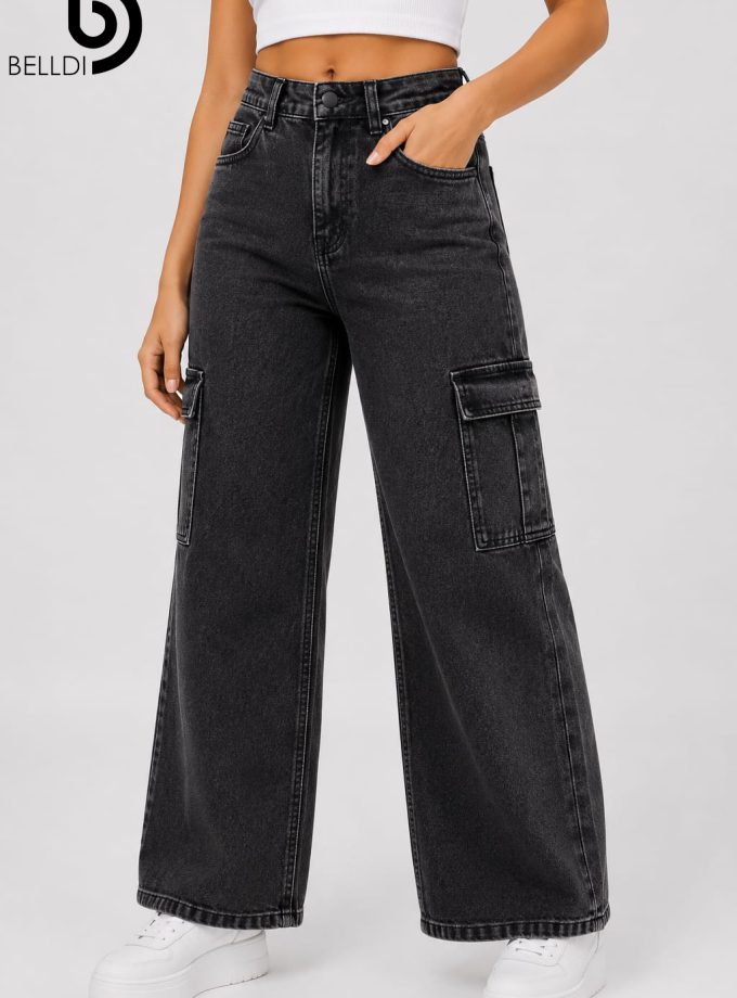 ACID WASH WIDE LEG DENIM