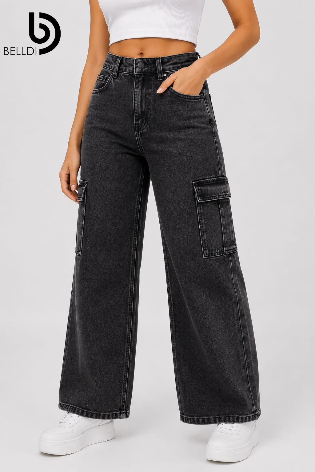 ACID WASH WIDE LEG DENIM