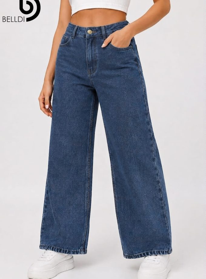 ACID WASH WIDE LEG BLUE DENIM