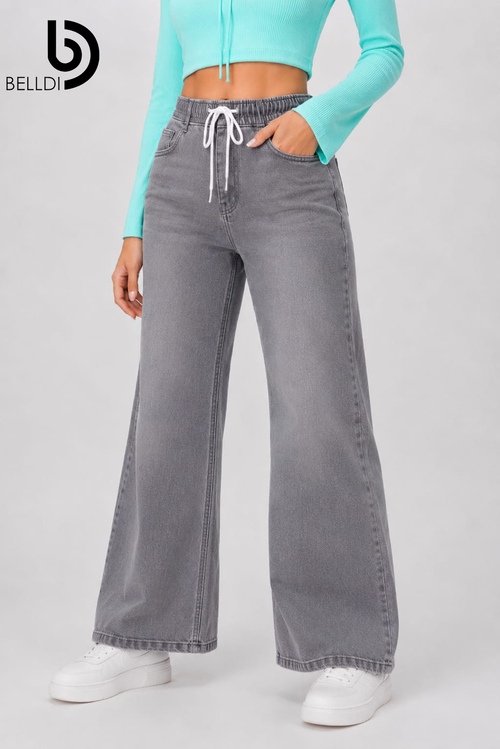 ACID WASH WIDE LEG DENIM