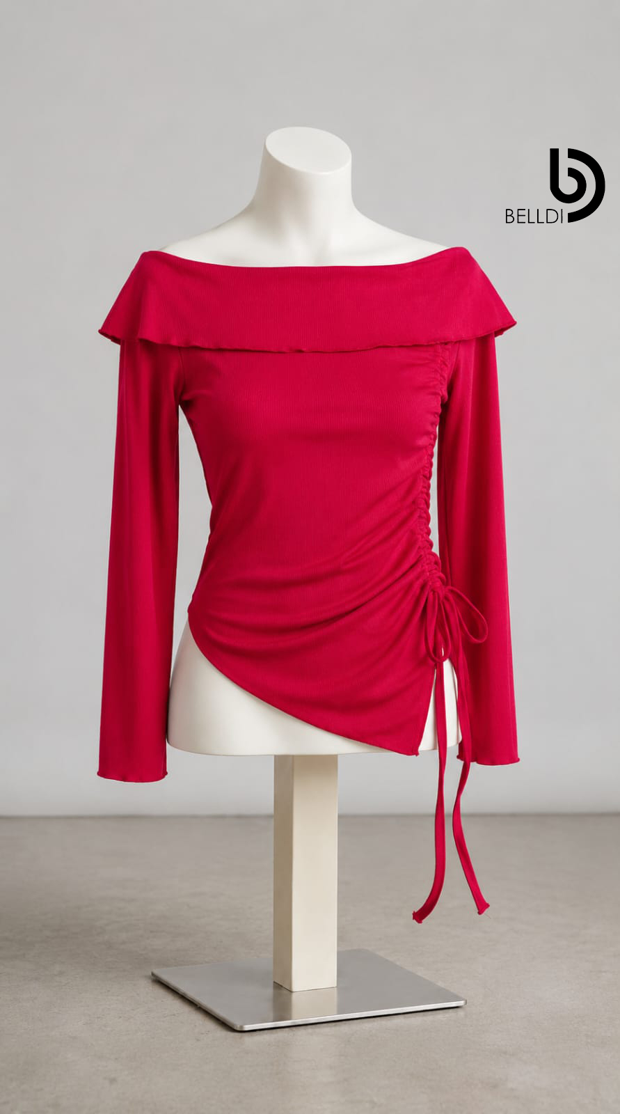 OFF SHOULDER LONG SLEEVE CROP TOP