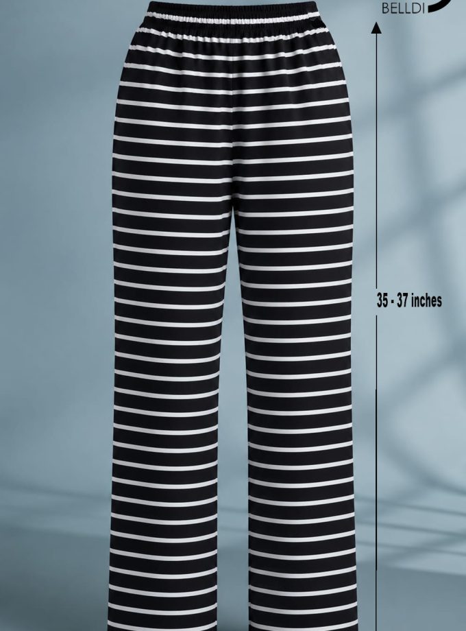 BLACK & WHITE STRIPED STRETCH PANT
