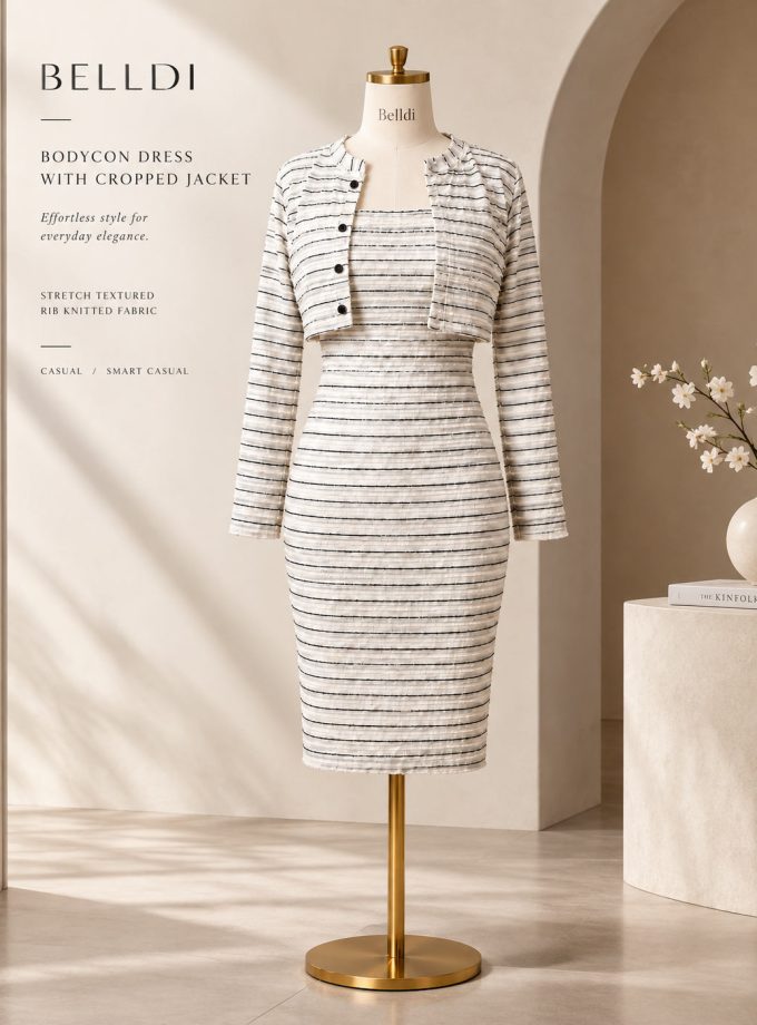 BODYCON DRESS WITH CROPPED JACKET