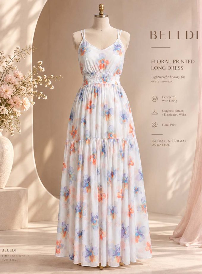 FLORAL PRINTED LONG DRESS