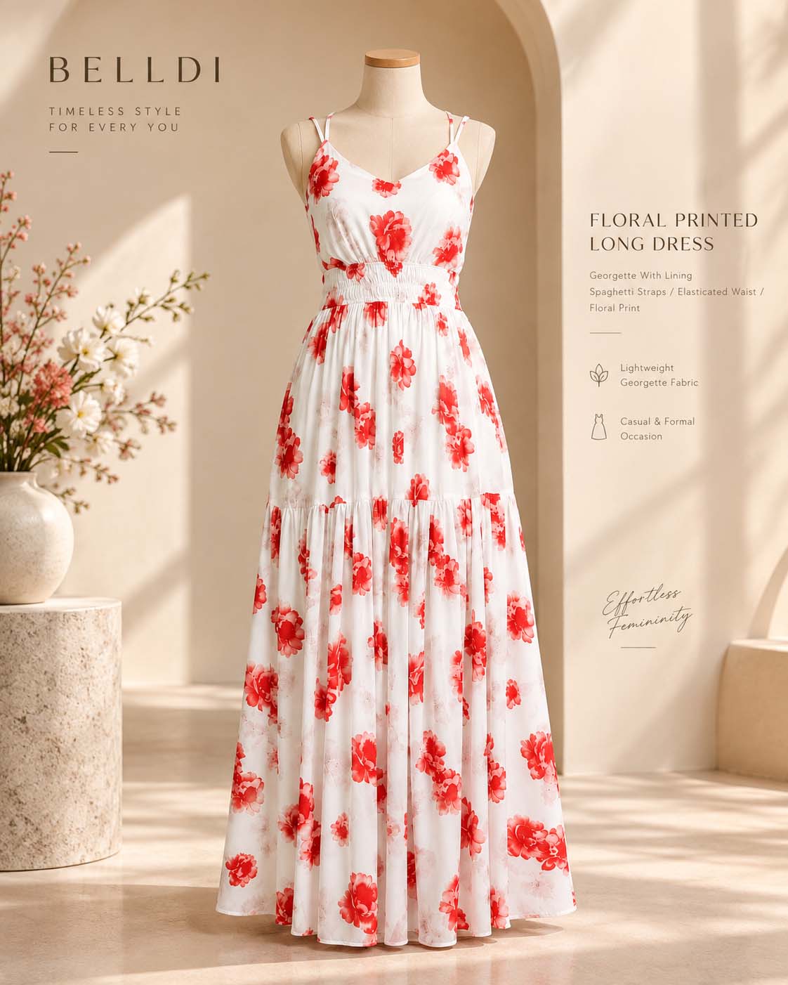 FLORAL PRINTED LONG DRESS - Image 4