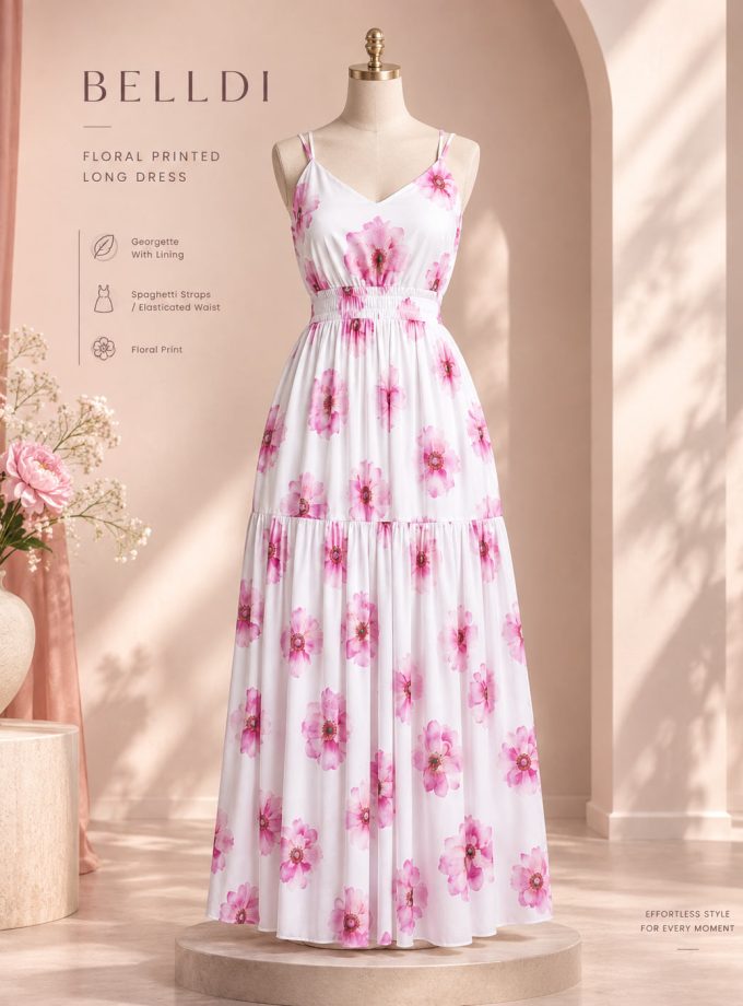 FLORAL PRINTED LONG DRESS