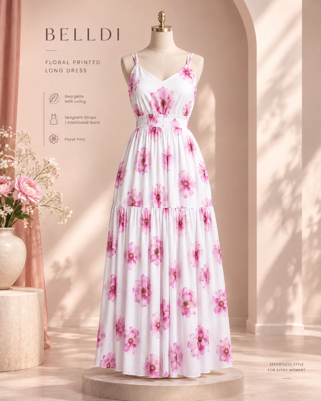 FLORAL PRINTED LONG DRESS - Image 4