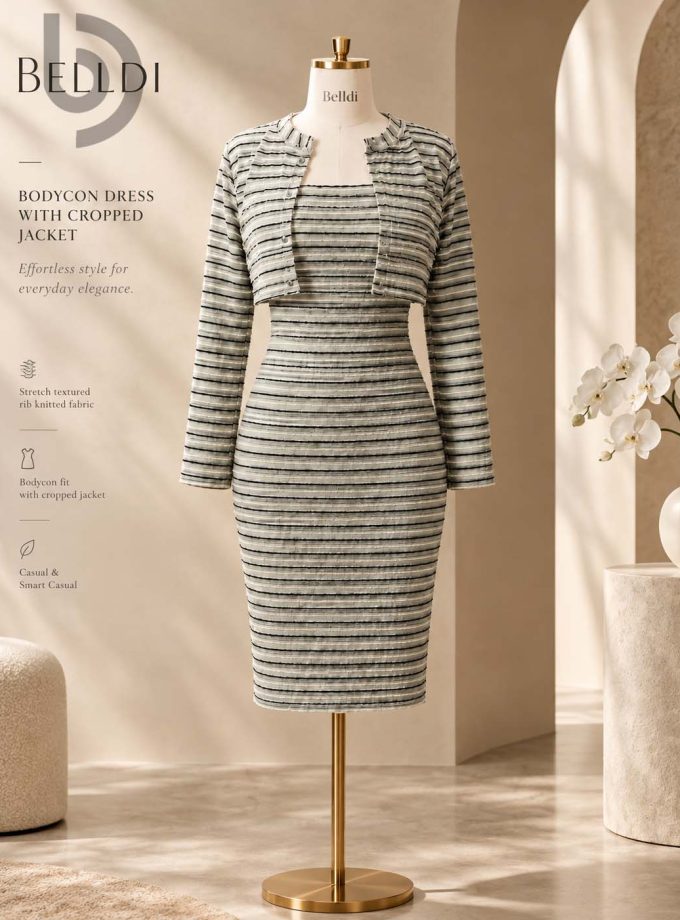 BODYCON DRESS WITH CROPPED JACKET