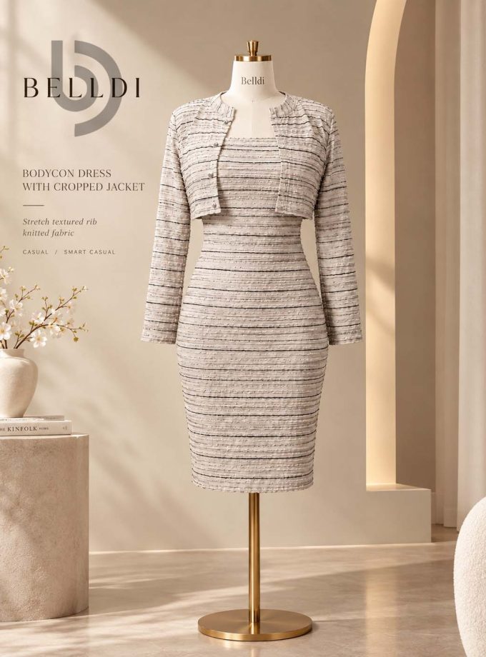 BODYCON DRESS WITH CROPPED JACKET