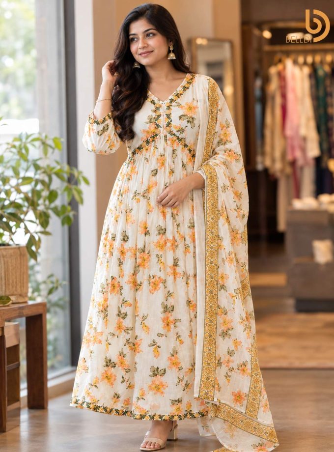 FLORAL PRINTED EMBROIDERED SALWAR