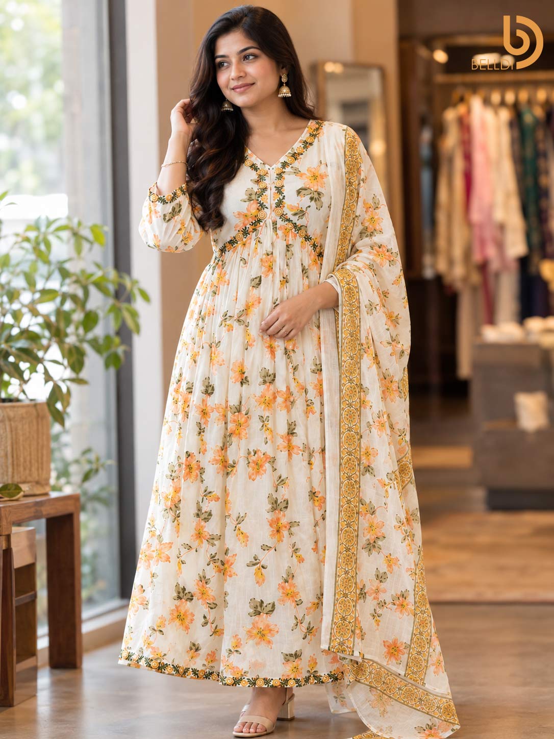 FLORAL PRINTED EMBROIDERED SALWAR - Image 2