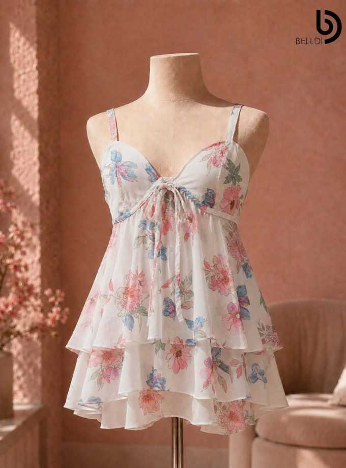 FLORAL LAYERED MINI DRESS