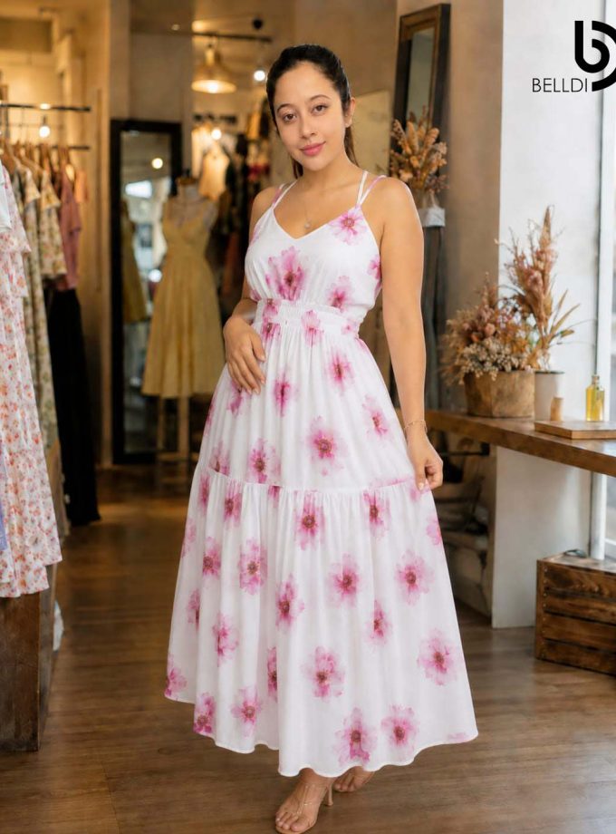 FLORAL PRINTED LONG DRESS