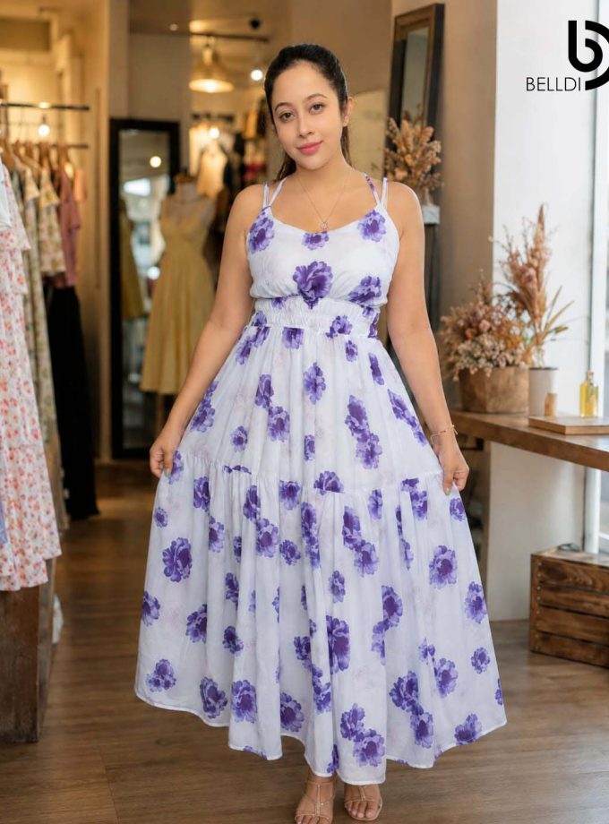 FLORAL PRINTED LONG DRESS