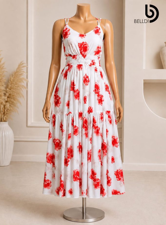 FLORAL PRINTED LONG DRESS