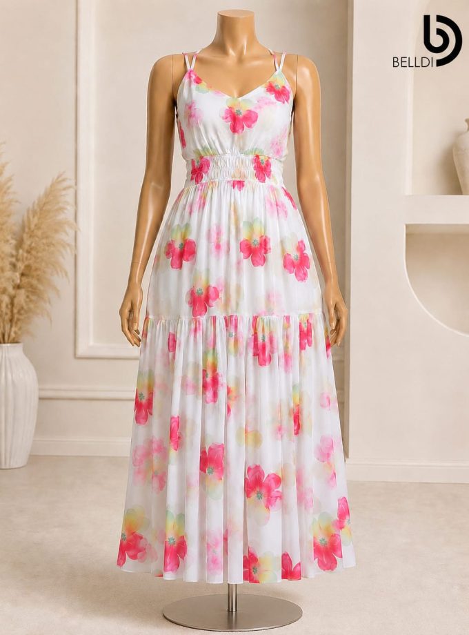 FLORAL PRINTED LONG DRESS