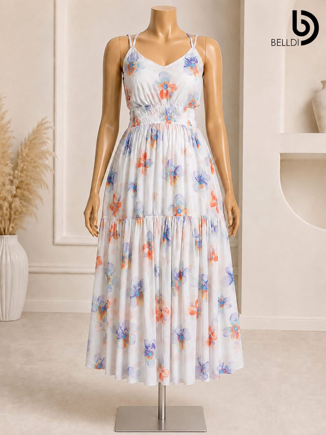 FLORAL PRINTED LONG DRESS