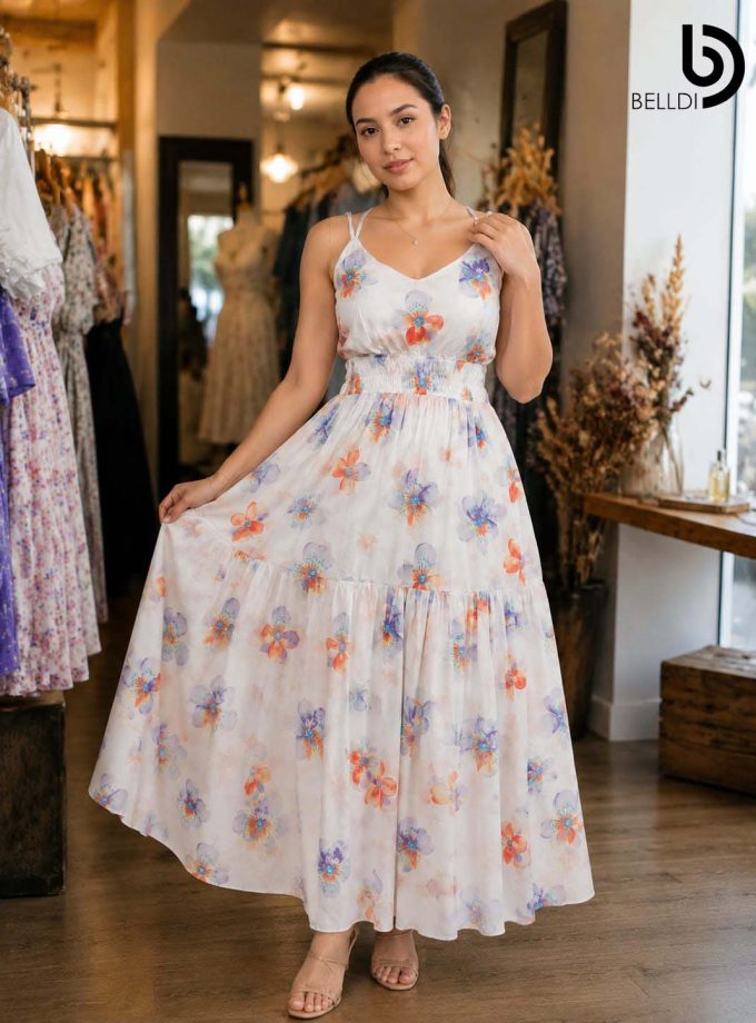 FLORAL PRINTED LONG DRESS