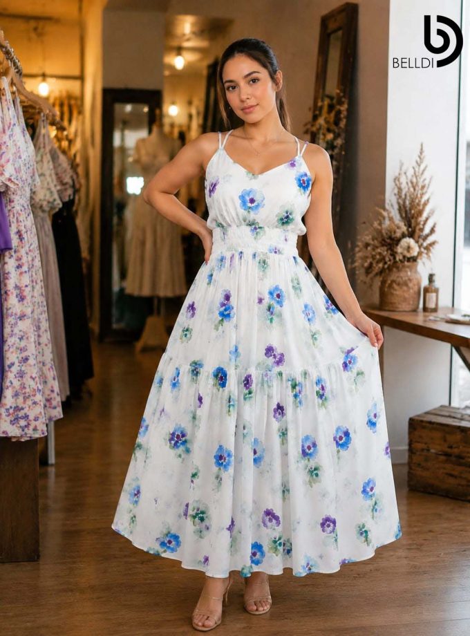 FLORAL PRINTED LONG DRESS