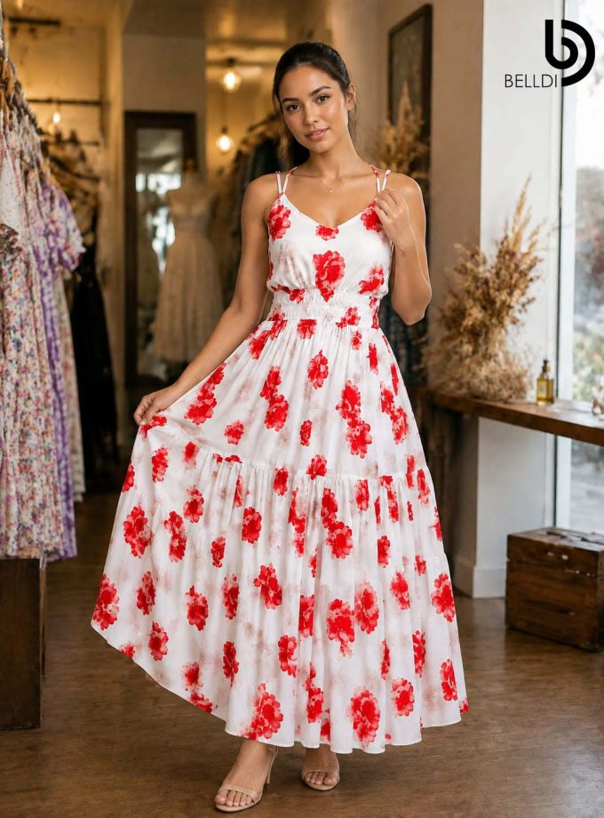 FLORAL PRINTED LONG DRESS