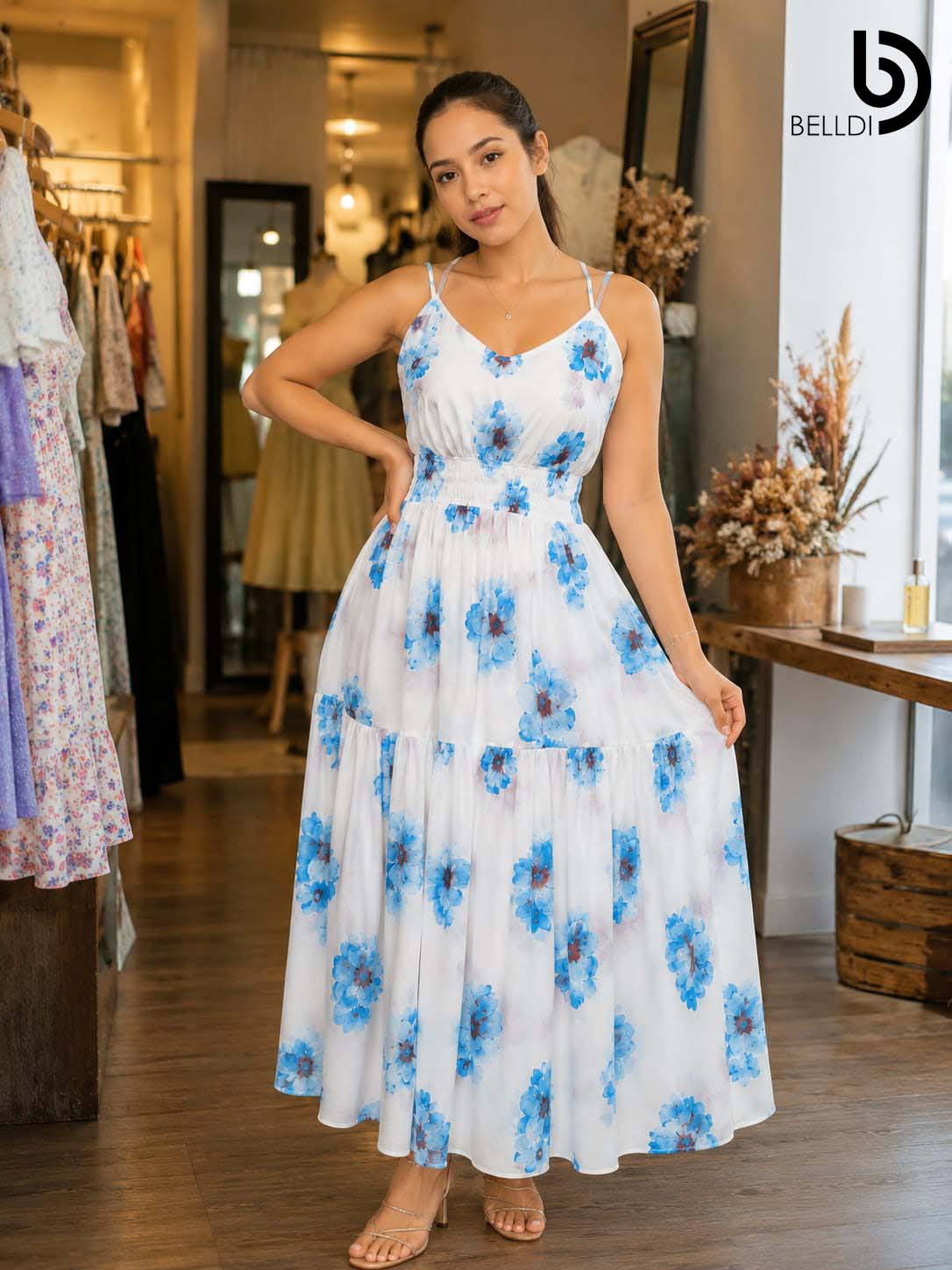 FLORAL PRINTED LONG DRESS - Image 3