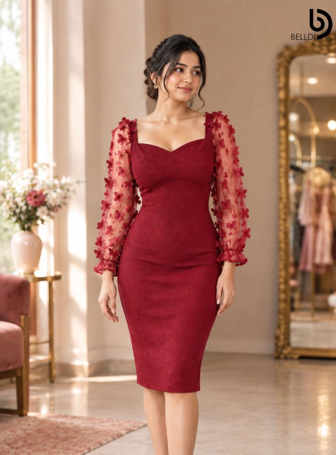 BUTTERFLY SLEEVE SHORT DRESS