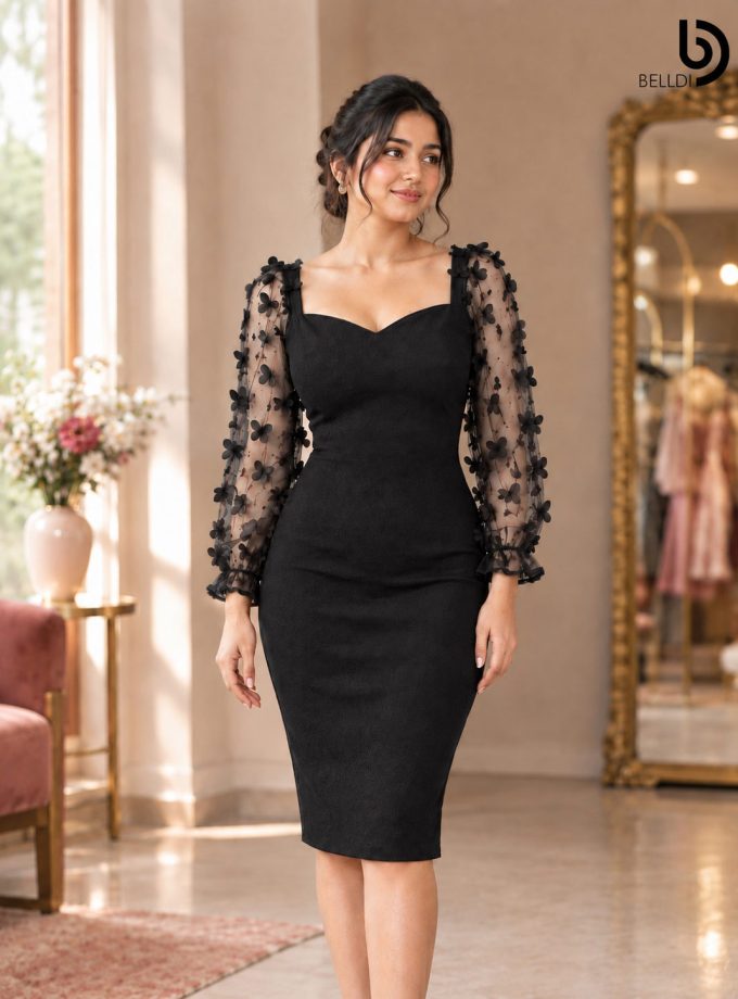 BUTTERFLY SLEEVE SHORT DRESS