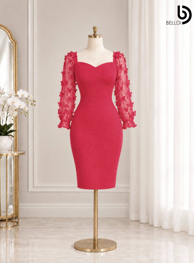 BUTTERFLY SLEEVE SHORT DRESS