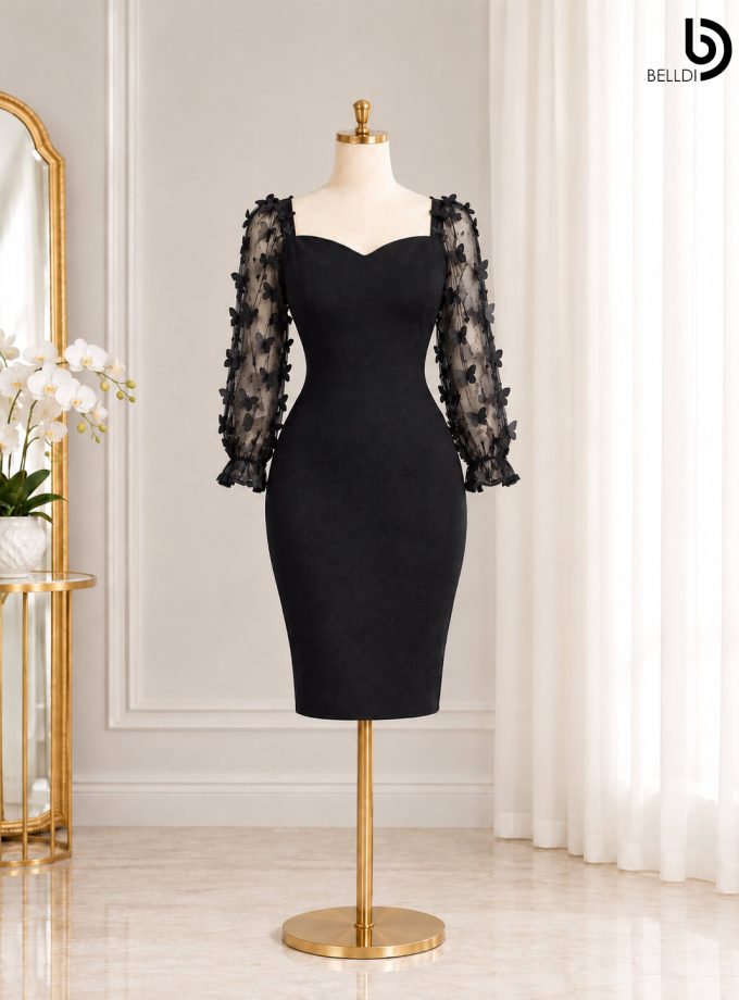BUTTERFLY SLEEVE SHORT DRESS