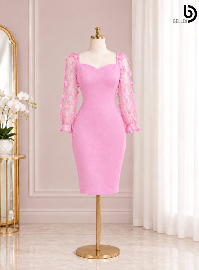 BUTTERFLY SLEEVE SHORT DRESS