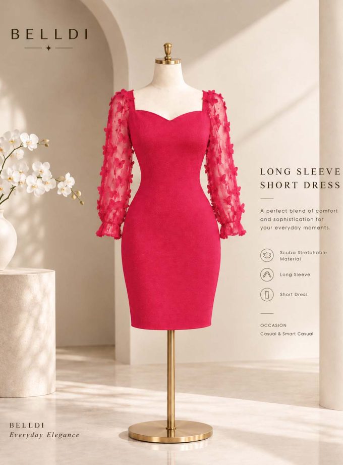 LONG SLEEVE SHORT DRESS