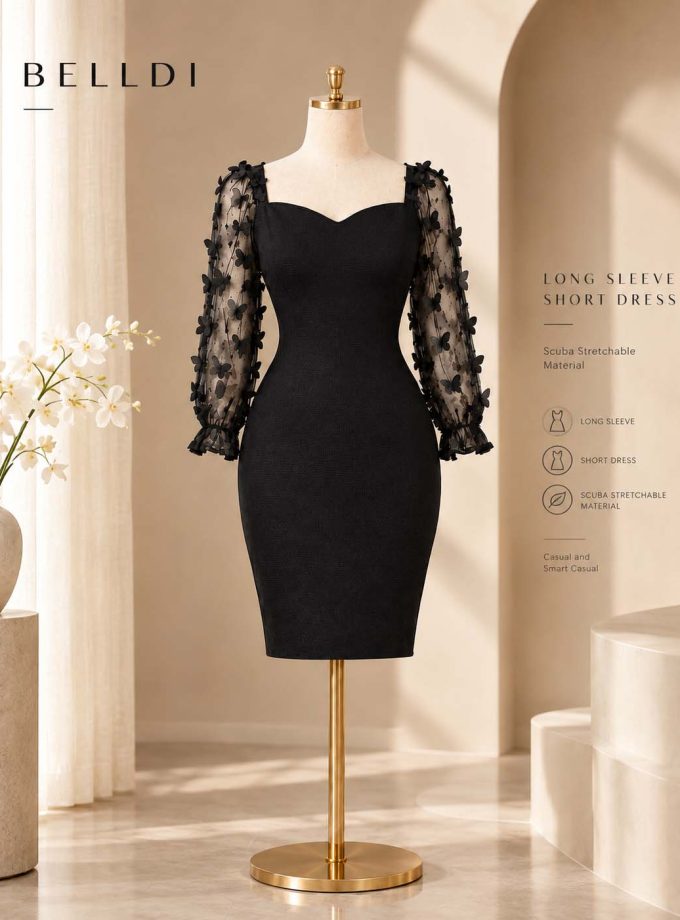 LONG SLEEVE SHORT DRESS