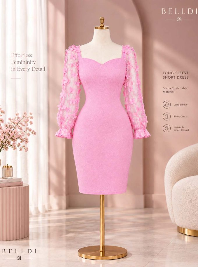 LONG SLEEVE SHORT DRESS
