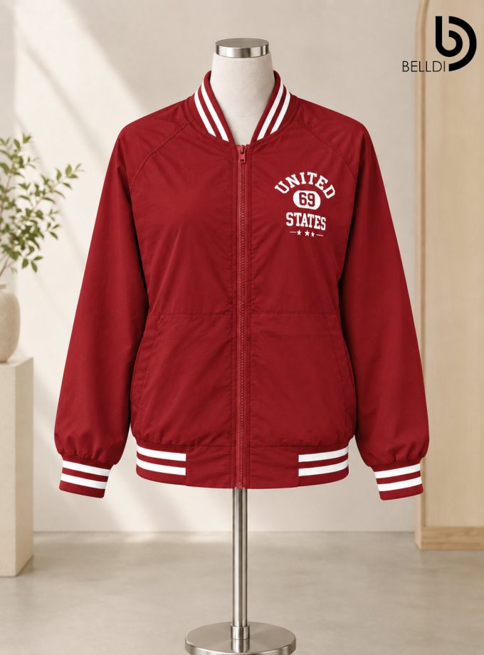 STRIPE ZIP FRONT BOMBER JACKET