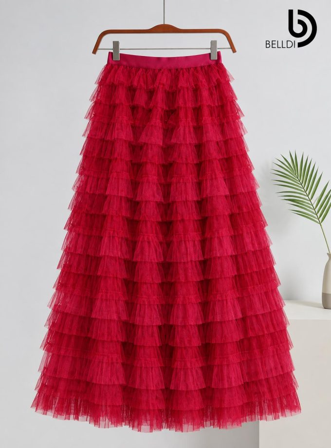 LACE RUFFLE SKIRT